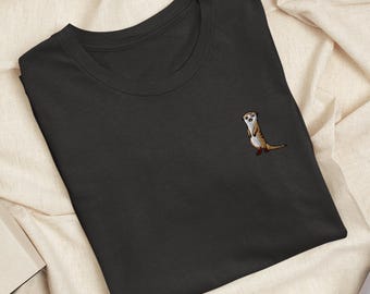 Meerkat Embroidered T-Shirt: Lightweight Cotton, Unisex Fit