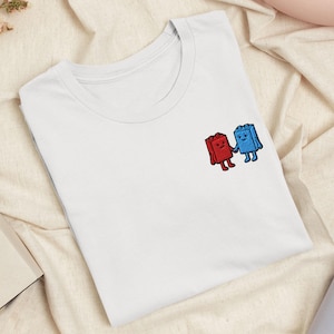 Best Friend Toy Blocks Embroidered T-Shirt with Comfortable Stretch - Soft, Lightweight, Variety of Colors - Kawaii Toy-Inspired