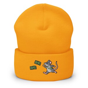 Rat Race Embroidered Cuffed Beanie: Cozy Unisex Winter Cap