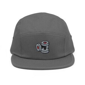 Casquette de camping-car en coton 5 panneaux avec haltères brodés Gym : coupe ajustable