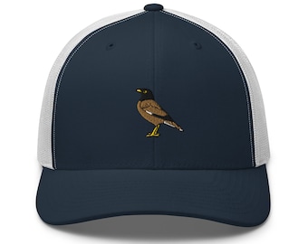 Myna Bird Embroidered Retro Trucker Hat - Structured with Mesh Back in Variety of Colors