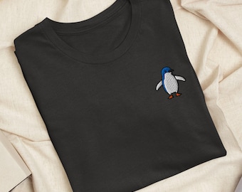 Little Fairy Penguin Embroidered T-Shirt: Lightweight Cotton, Unisex Fit