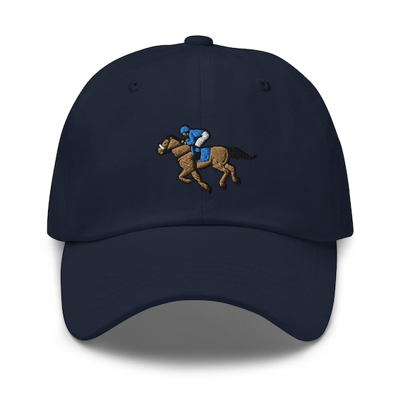 Horse Racing Embroidered Dad Cap: Chino Cotton Twill  display picture 3