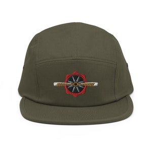 Old Piston Engine Propeller Aircraft Embroidered 5 Panel Camper Cap - Pure Cotton Comfortable Fit in Variety of Colors