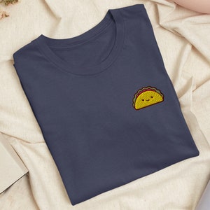 Cute Taco Embroidered T-Shirt with Comfortable Stretch - Soft, Lightweight, Variety of Colors
