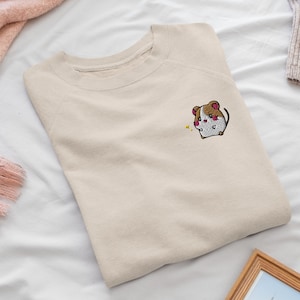 Cute Gerbil Embroidered Crew Neck Sweatshirt - Soft Cotton - Variety of Colors