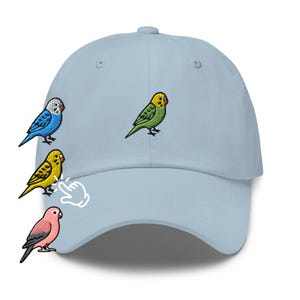 Geborduurde Bourke's Parkeet & Budgie-pet: verstelbare unisex pet van chino-katoenkeperstof