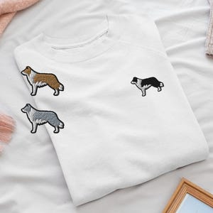 Border Collie Embroidered Crewneck Sweatshirt: Cotton Blend, Unisex Fit