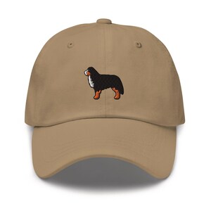 Bernese Mountain Dog Embroidered Dad Cap: Chino Cotton Twill Adjustable Unisex Hat image 2