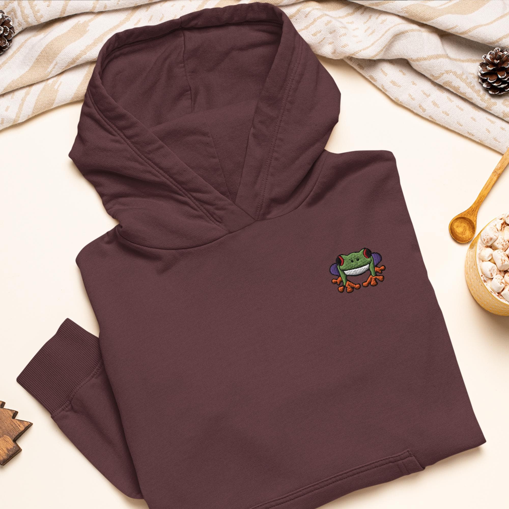 Red Eyed Tree Frog Embroidered Heavy Blend Hoodie - Stylish Soft Cotton - Variety of Colors