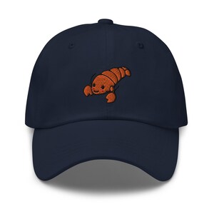 Little Crayfish Lobster Embroidered Dad Cap: Chino Cotton Twill Adjustable Unisex Hat