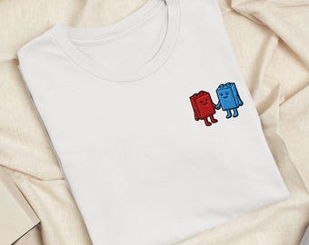 Best Friend Toy Blocks Embroidered T-Shirt: Lightweight Cotton, Unisex Fit
