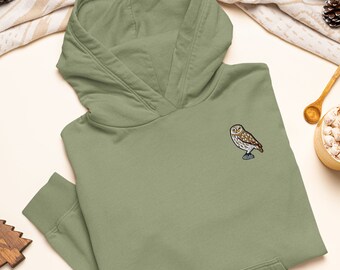 Little Owl of Athena Embroidered Heavy Blend Hoodie - Stylish Soft Cotton - Variety of Colors