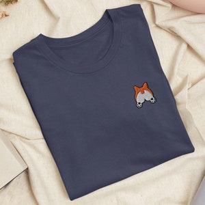 Corgi Booty Embroidered T-Shirt with Comfortable Stretch - Soft, Lightweight, Variety of Colors