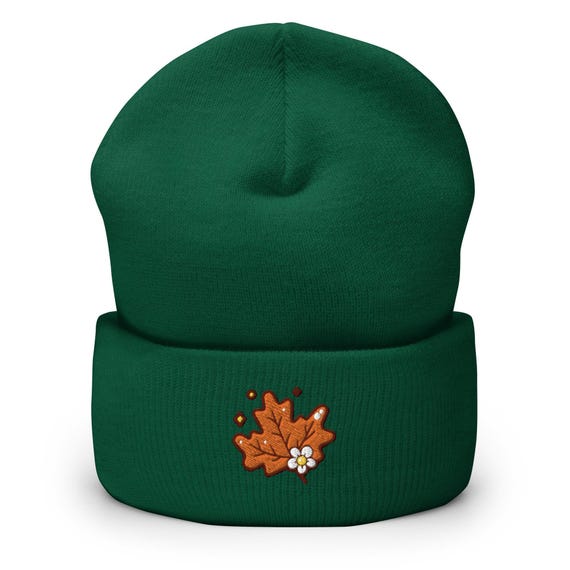 Cute Autumn Maple Leaf Embroidered Cuffed Beanie: Cozy  display picture 2
