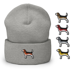 Berretto con risvolto ricamato Beagle - Copricapo caldo ed elegante in una varietà di colori e modelli
