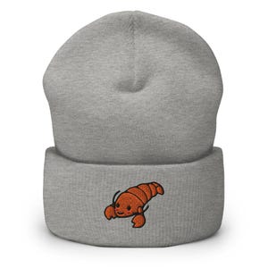 Little Crayfish Lobster Embroidered Cuffed Beanie: Cozy Unisex Winter Cap