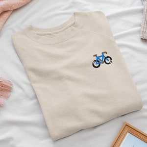 Road Gravel Bike Embroidered Crew Neck Sweatshirt - Soft Cotton - Variety of Colors