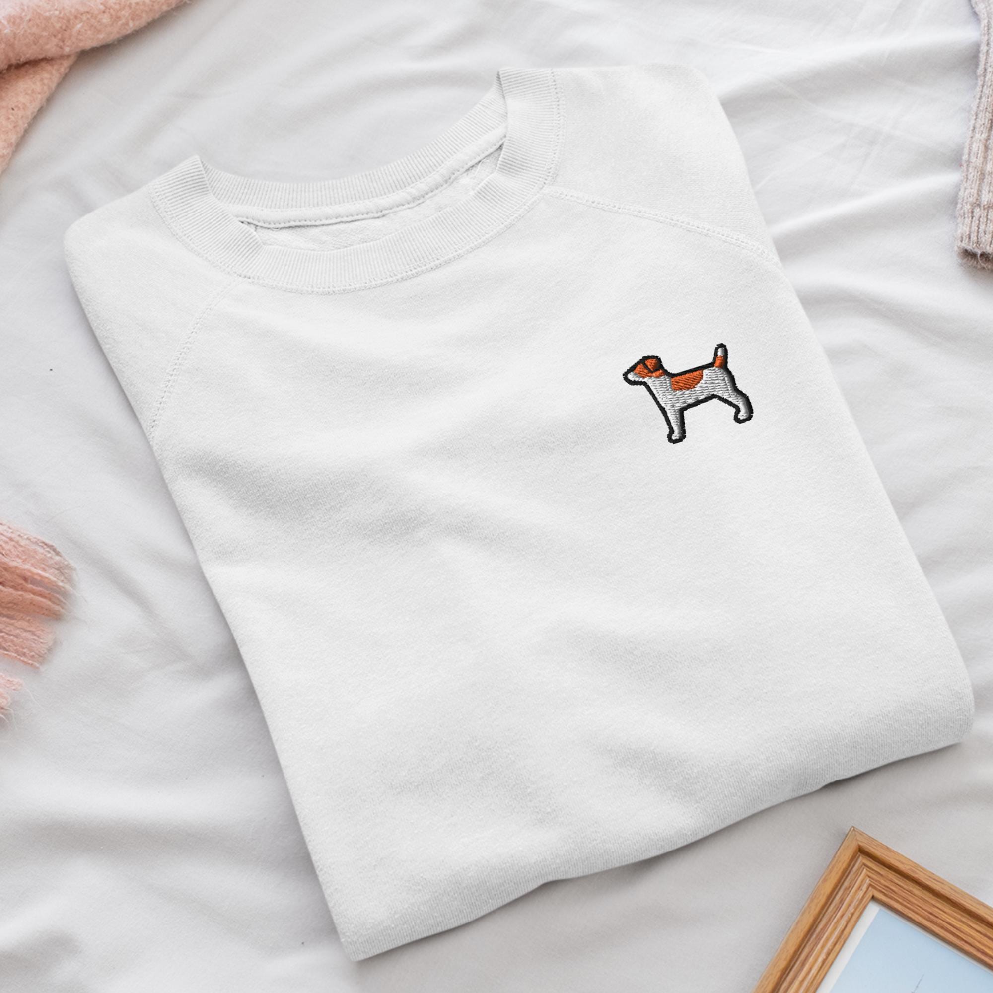 ジャック・ラッセル・テリア刺繍クルーネックスウェットシャツ
