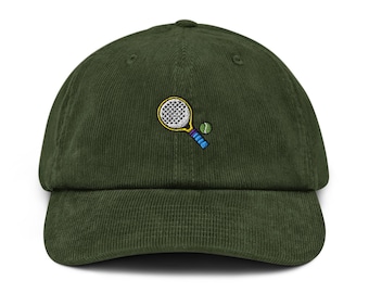 Padel Tennis Embroidered Corduroy Cap | Padel Player Gift | Racket Sport Hat
