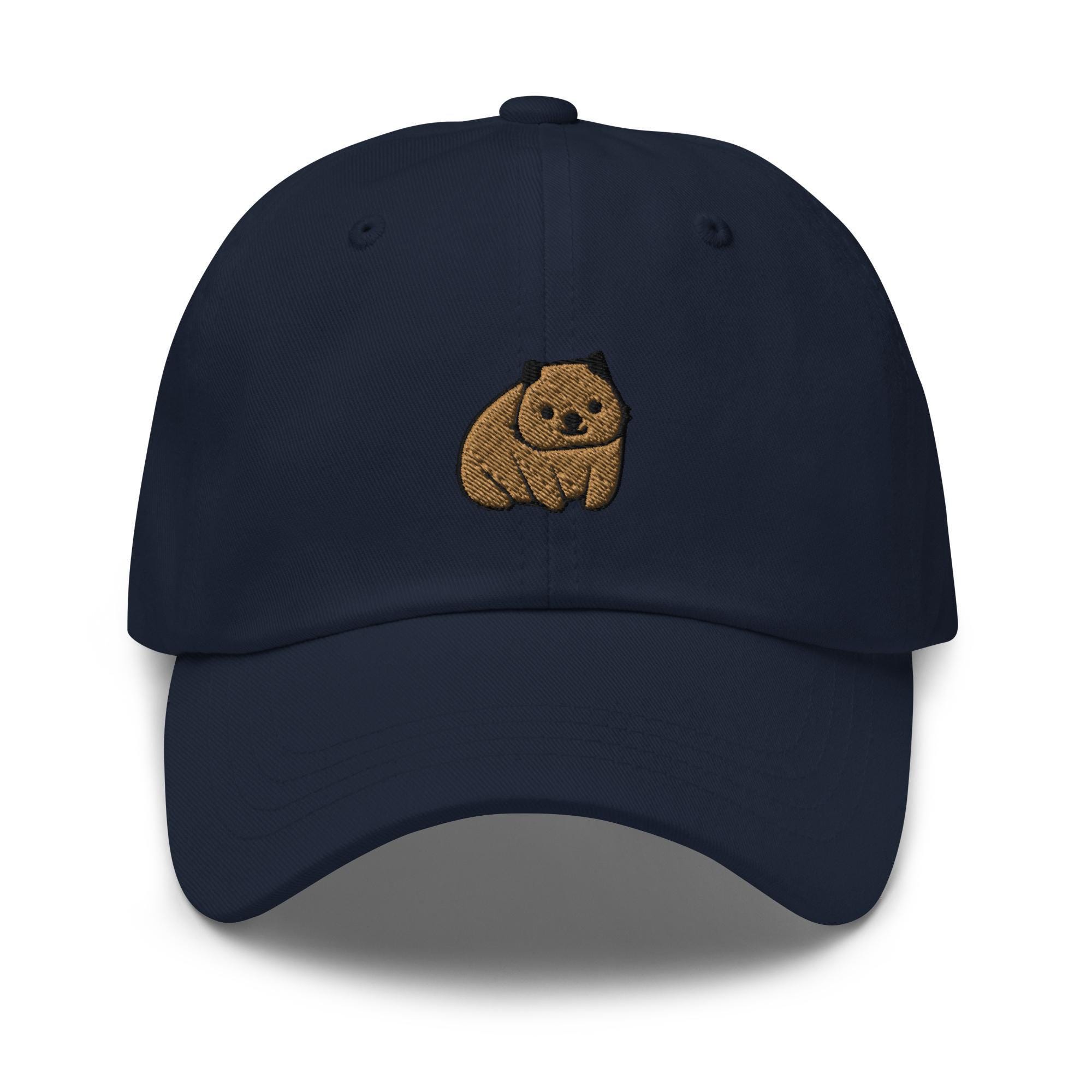 Cute Wombat Embroidered Dad Cap: Chino Cotton Twill, Adjustable Unisex Hat