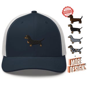 Dachshund Embroidered Trucker Hat: Structured Retro Cap with Mesh Back