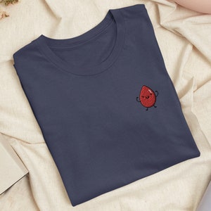Blood Donor Blood Drop Embroidered T-Shirt with Comfortable Stretch - Soft, Lightweight, Variety of Colors