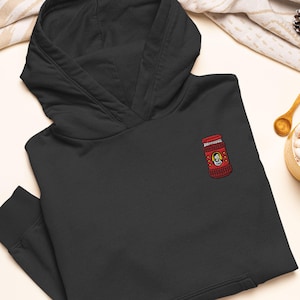 Asian Chili Condiment Jar Embroidered Hoodie: Heavy Blend Cotton-Poly, Unisex Fit