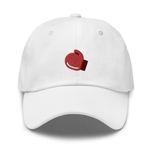 Bonnet papa brodé avec gants de boxe : Bonnet unisexe réglable en sergé de coton chino