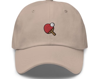 Table Tennis Embroidered Dad Cap: Chino Cotton Twill Adjustable Unisex Hat