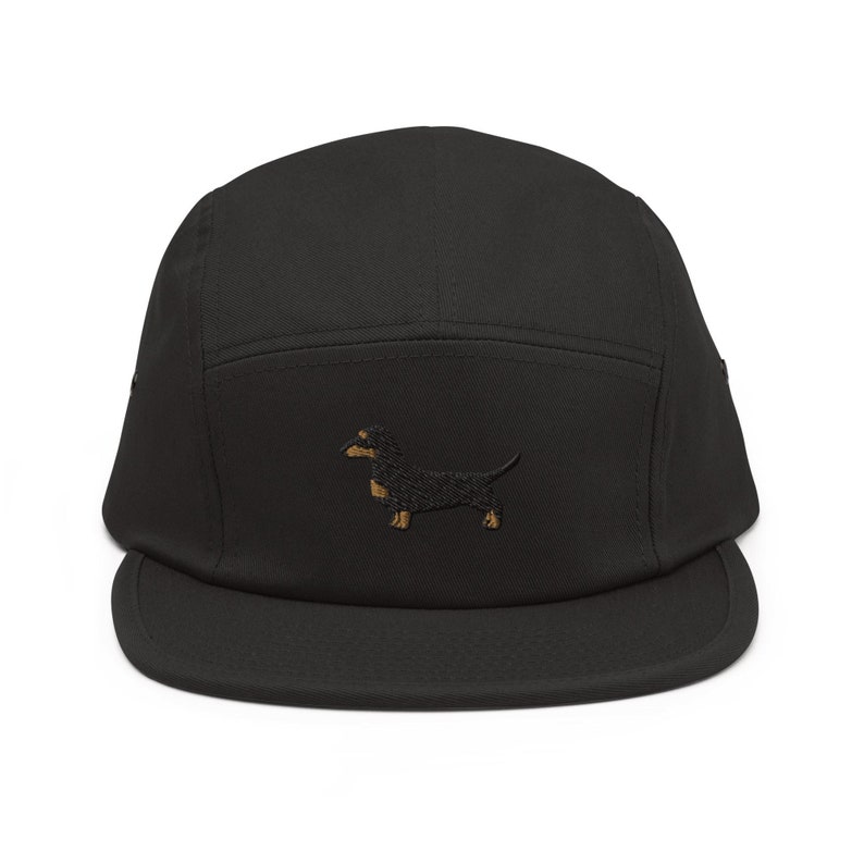 Dachshund Embroidered 5 Panel Camper Cap Pure Cotton Comfortable Fit in Variety of Colors image 3
