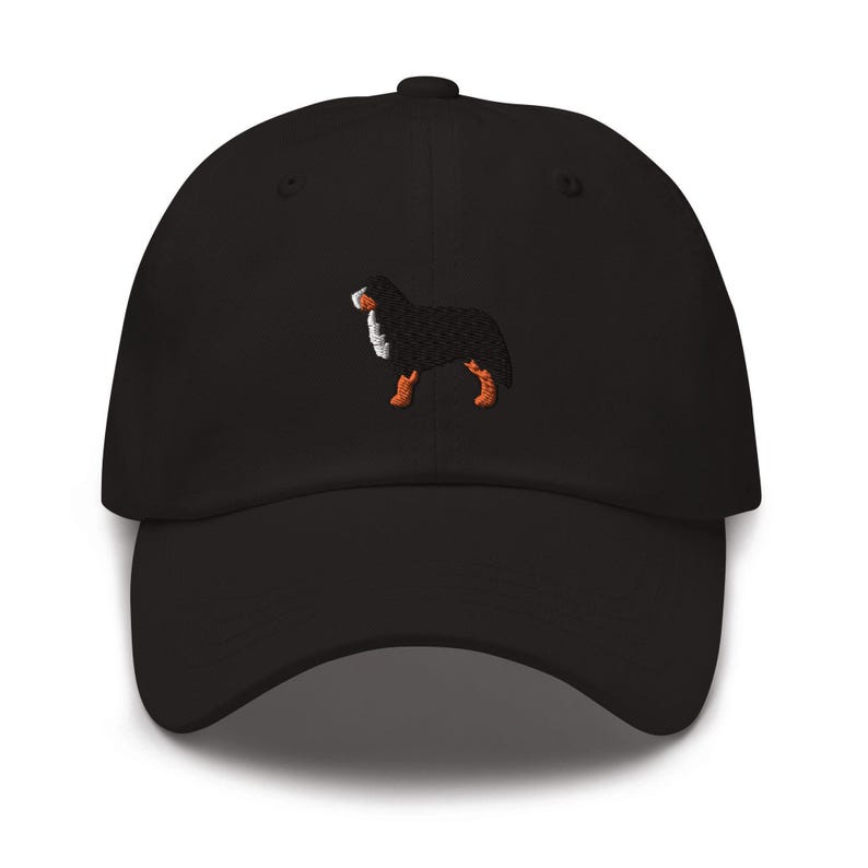 Bernese Mountain Dog Embroidered Dad Cap: Chino Cotton Twill Adjustable Unisex Hat image 4