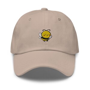 Casquette papa brodée d'abeilles mignonnes : Bonnet unisexe réglable en sergé de coton chino