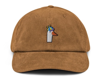 Propeller Hat Goose Embroidered Corduroy Hat - 100% Cotton Corduroy in Variety of Colors Wardrobe Essential