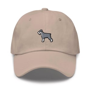 Boné bordado Schnauzer - Ajuste moderno - Sarja de algodão chino confortável em várias cores