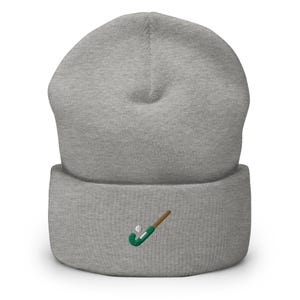 Gorro de hockey sobre césped con puños bordados: gorro unisex de invierno muy acogedor
