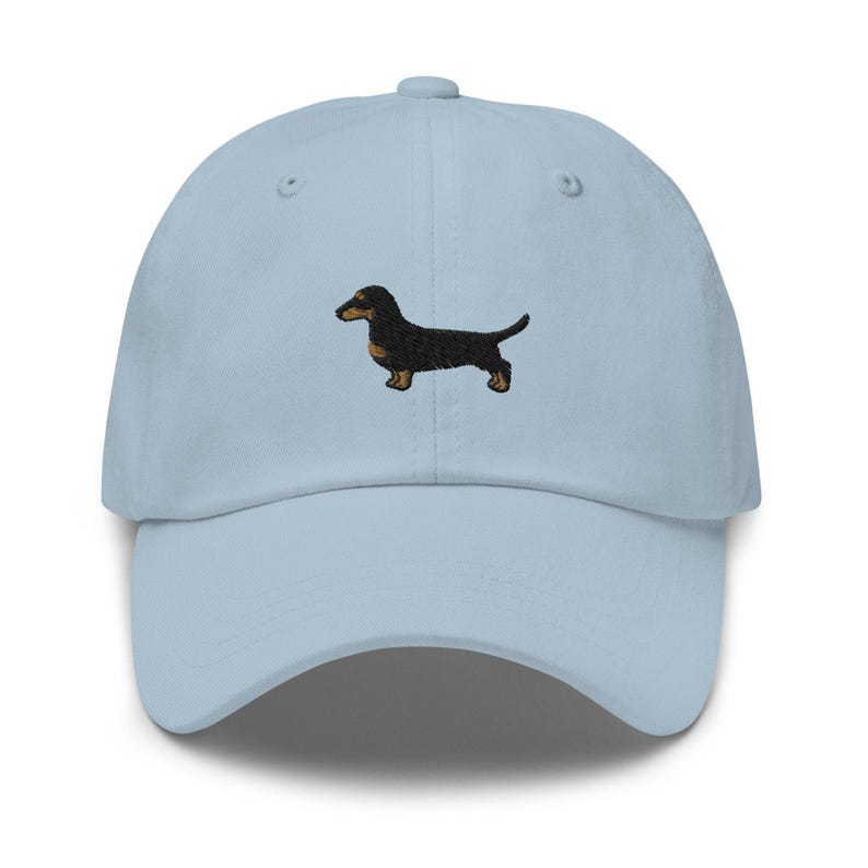 Dachshund Embroidered Dad Cap: Chino Cotton Twill Adjustable Unisex Hat image 2