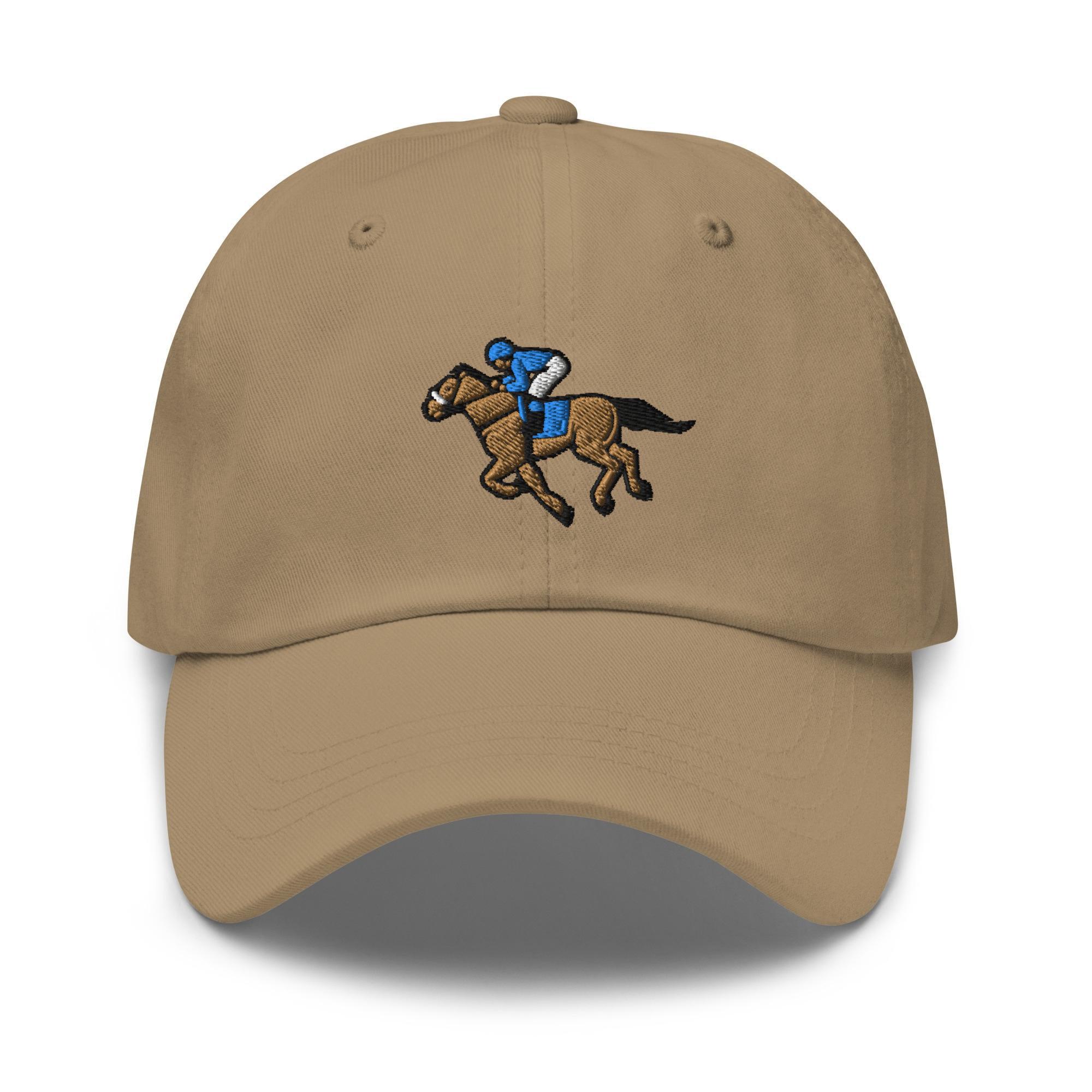 Horse Racing Embroidered Dad Cap: Chino Cotton Twill 