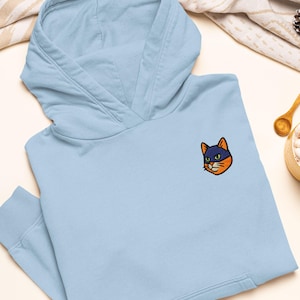 Tabby Cat Burglar Embroidered Heavy Blend Hoodie - Stylish Soft Cotton - Variety of Colors Unlimited - Gift for Cat Lovers