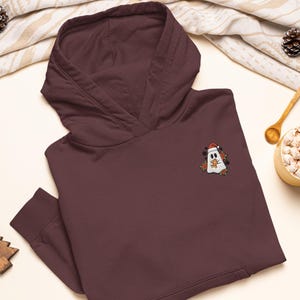 Festive Christmas Spirit Ghost Embroidered Heavy Blend Hoodie - Stylish Soft Cotton - Variety of Colors - Ghost Lover Design