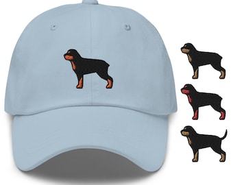 Rottweiler Embroidered Dad Cap - Trendy Fit - Comfortable Chino Cotton Twill in Variety of Colors & Designs