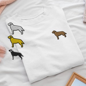 Bluza z haftowanym okrągłym dekoltem Labrador Retriever - miękka bawełna - różnorodność kolorów i wzorów