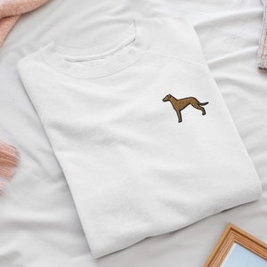 Greyhound Embroidered Crew Neck Sweatshirt - Soft Cotton - Variety of Colors