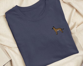 Belgian Malinois Embroidered T-Shirt with Comfortable Stretch - Soft, Lightweight, Variety of Colors