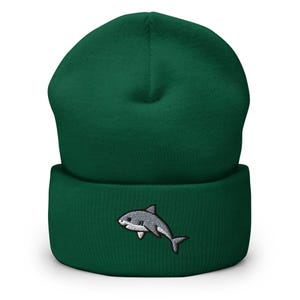 Gorro de invierno unisex con puños bordados de tiburón bebé