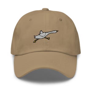 Emden Goose bestickte Dad Cap: Verstellbare Unisex-Kappe aus Chino-Baumwoll-Twill