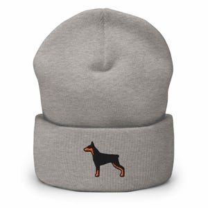 Doberman Embroidered Cuffed Beanie: Cozy Unisex Winter Cap