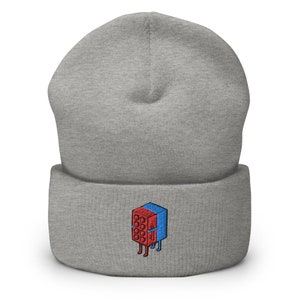 Hugging Toy Blocks Embroidered Cuffed Beanie - Warm and Stylish Headwear in Variety of Colors