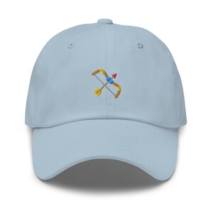 Archery Bow and ArrowEmbroidered Dad Cap: Chino Cotton Twill Adjustable Unisex Hat