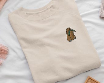 ジャック・ラッセル・テリア刺繍クルーネックスウェットシャツ